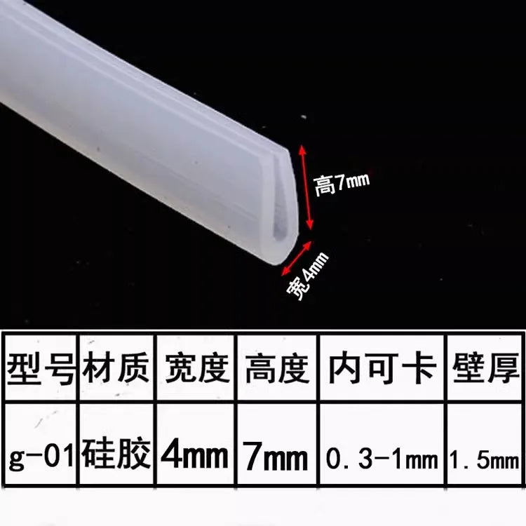 U Channel Silicone Rubber Shower Door Seal Edge Weatherstrip Trim