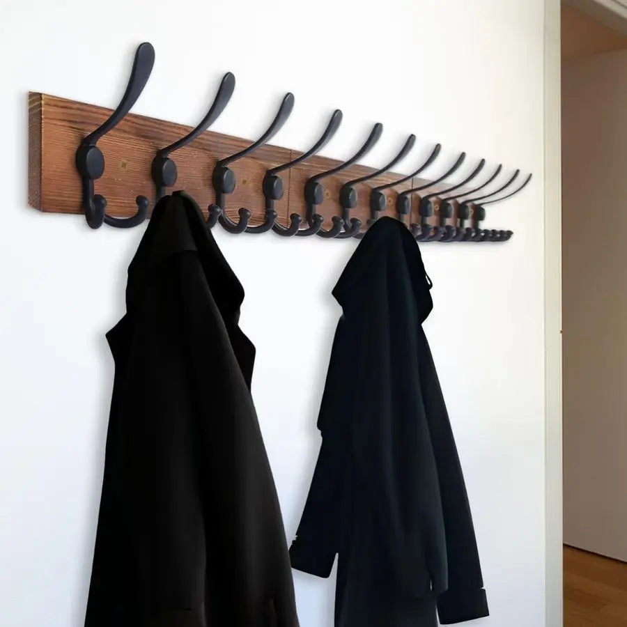 XMSJ Rustic Wall Mount Coat Rack Towel Hanger Wood