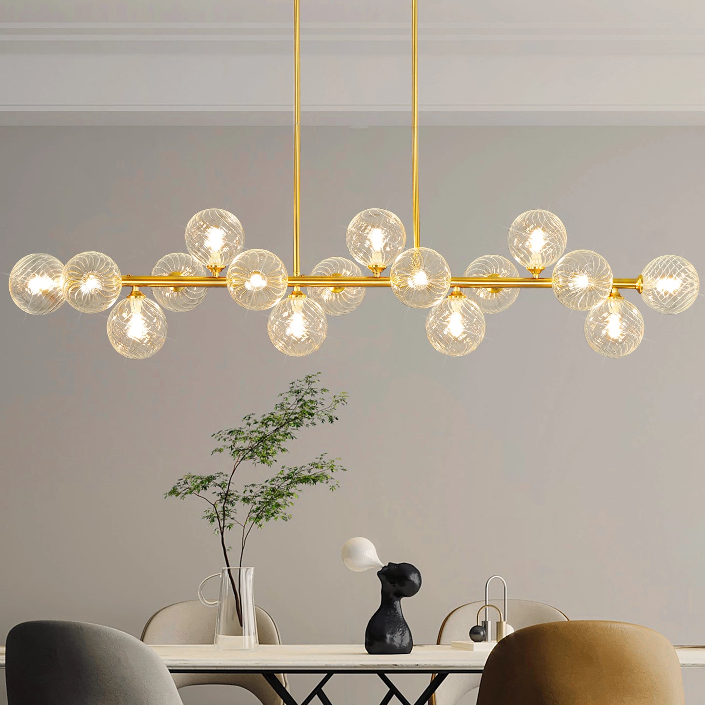 Mid Century Modern Sputnik Chandelier 16 Light Dining Room Fixture
