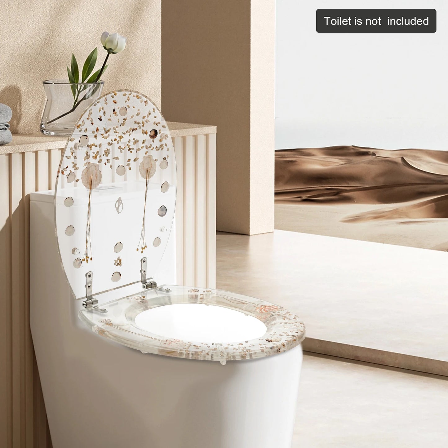 Resin Toilet Seat Cover With Hinged Lid Lavatory Cover Hotels