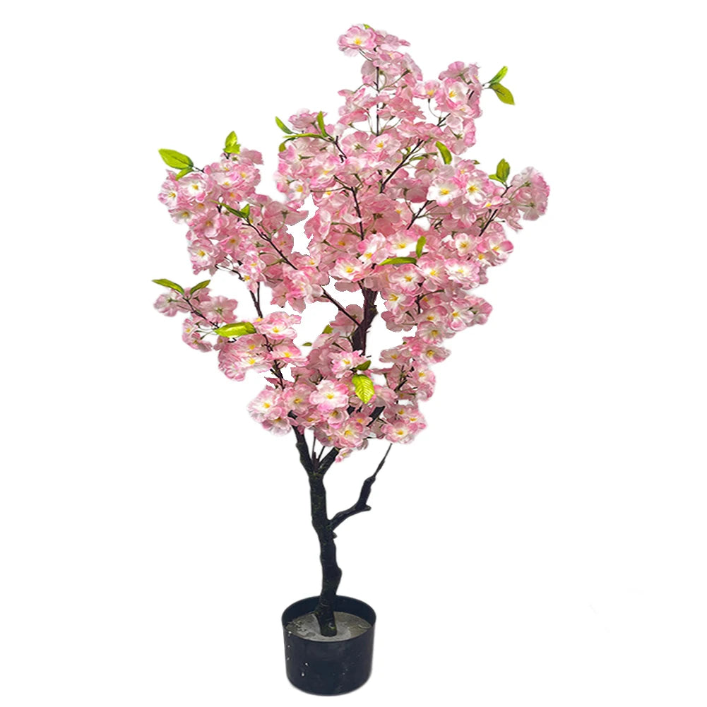 Twister.CK Artificial Cherry Blossom Tree Tall Potted Decor