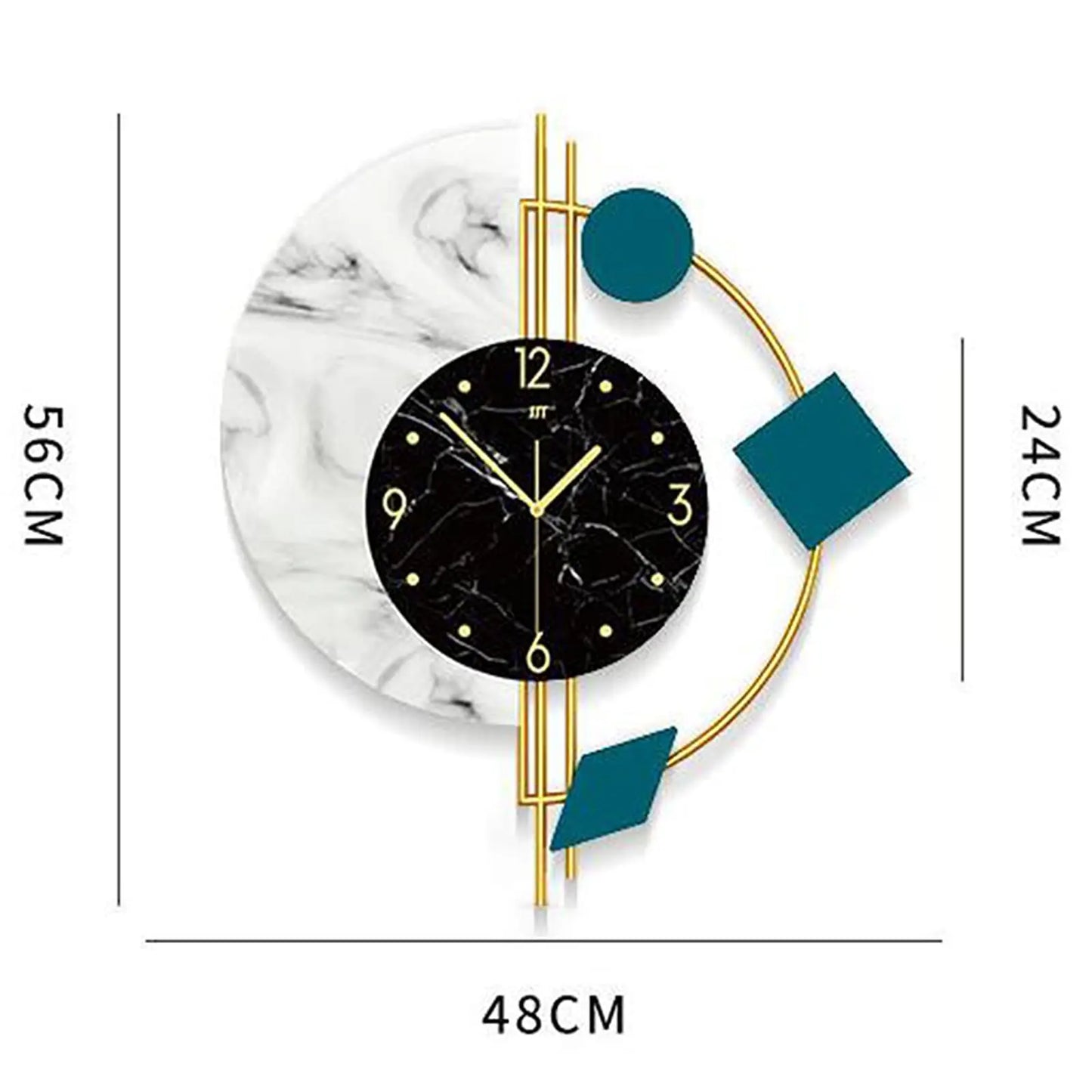 Nordic Style Mid Century Metal Wall Clock Silent Battery Operated