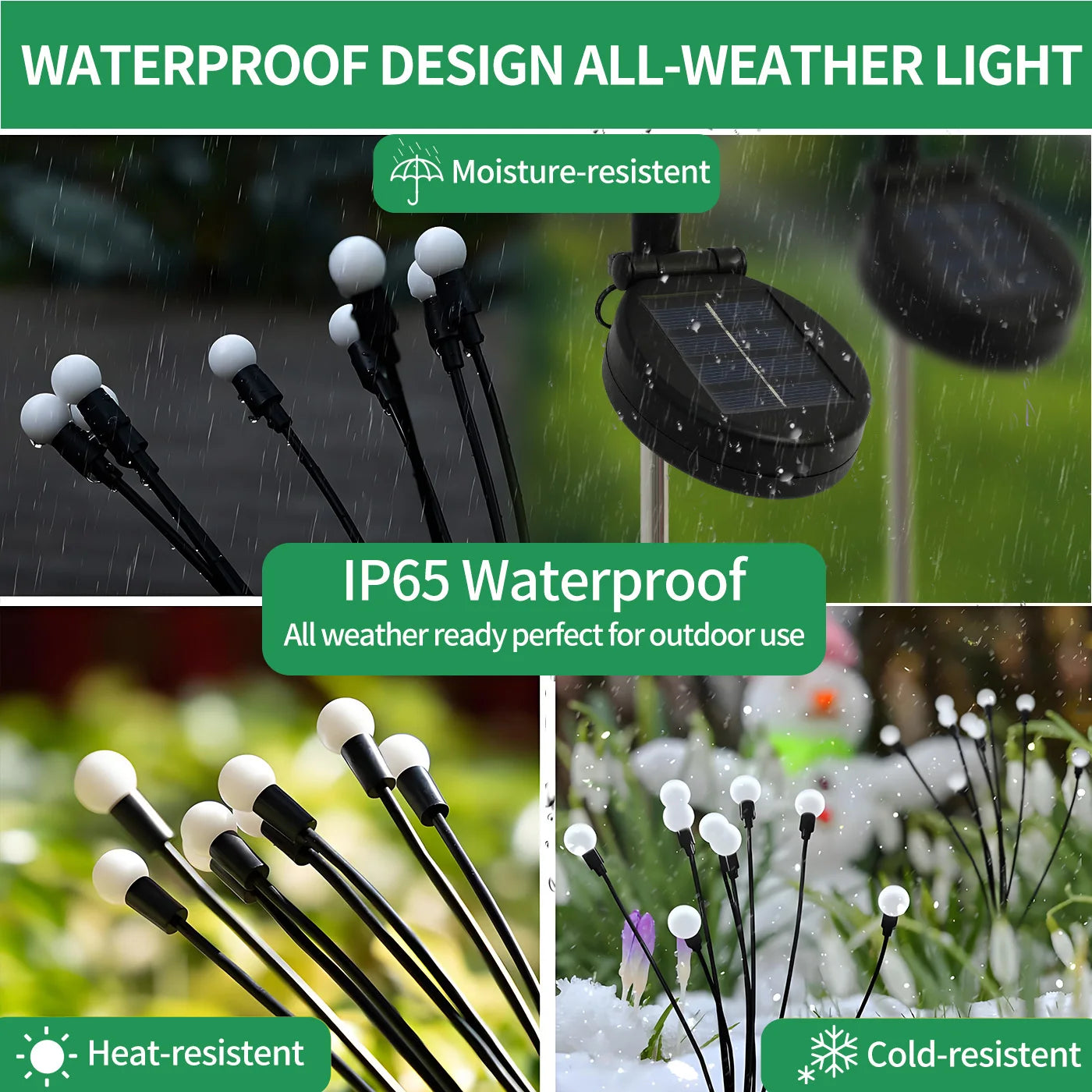 8-Head Solar Firefly Lights LED Outdoor Garden Pathway Lights