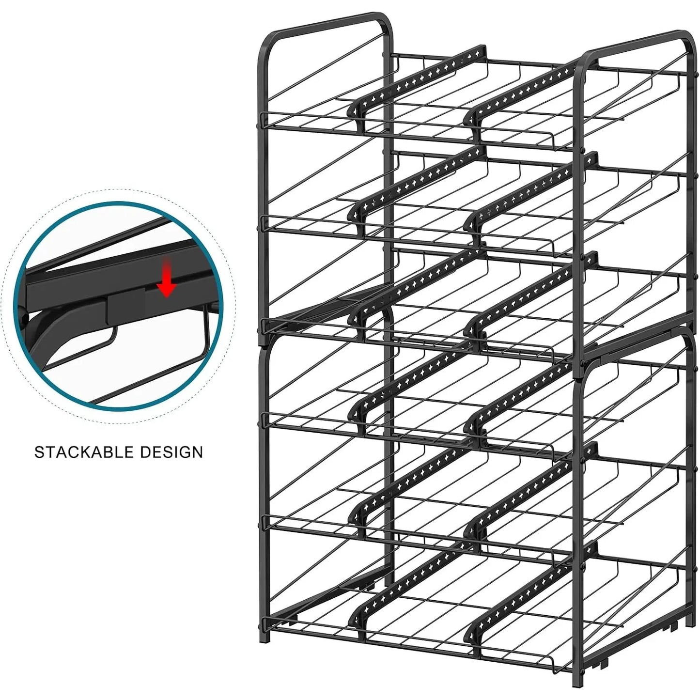 Stackable Can Organizer 2 Pack Holds 36 Cans For Pantry Storage