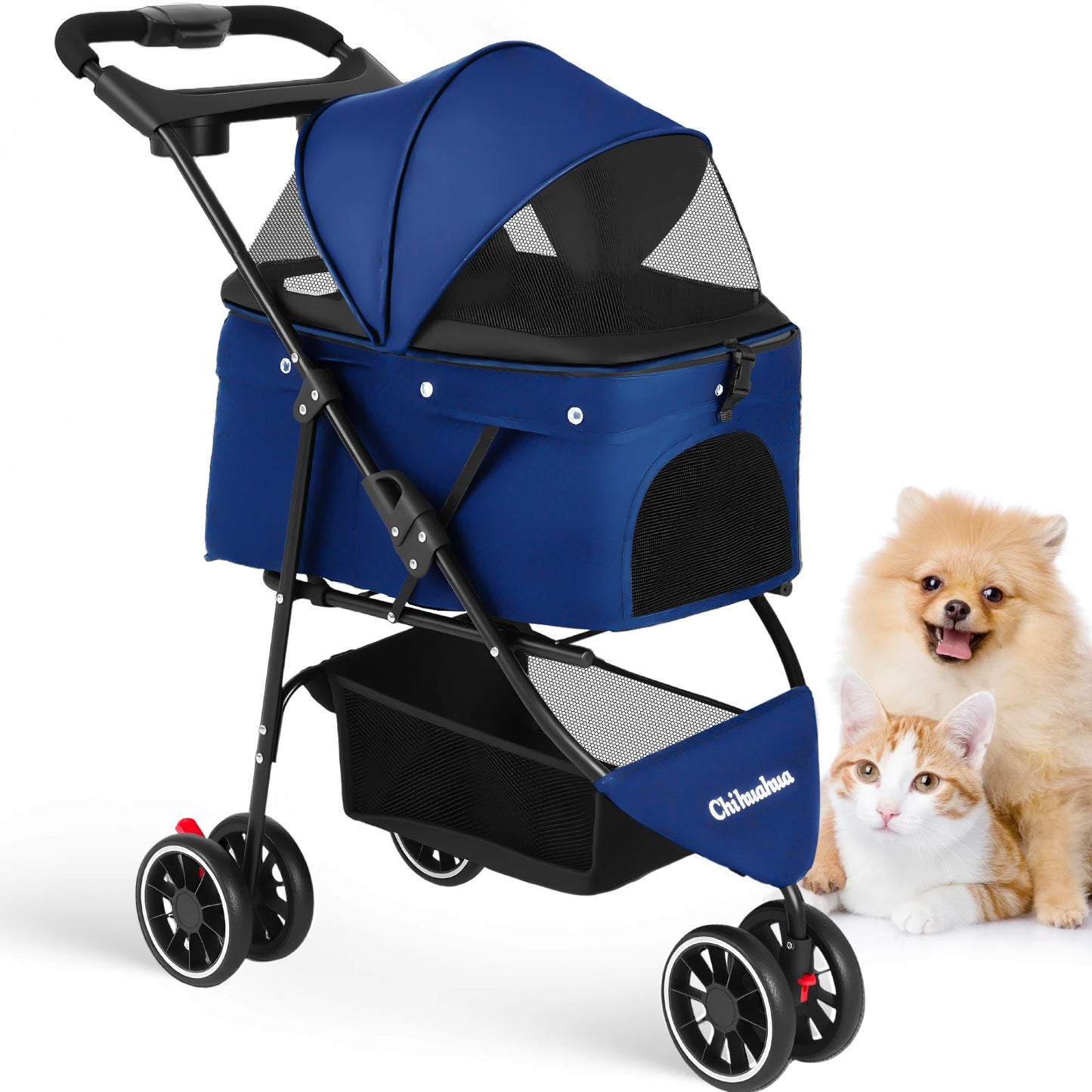 CHIHUAHUA Pet Stroller For Small Dogs Cats Travel Foldable Carrier