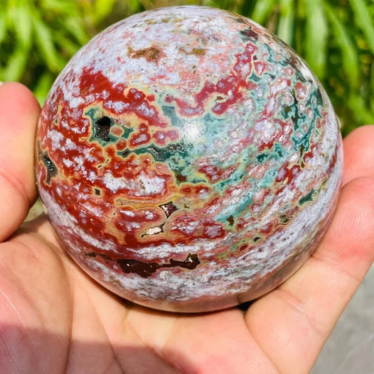 CrystalHola Ocean Jasper Sphere Healing Crystal Decoration