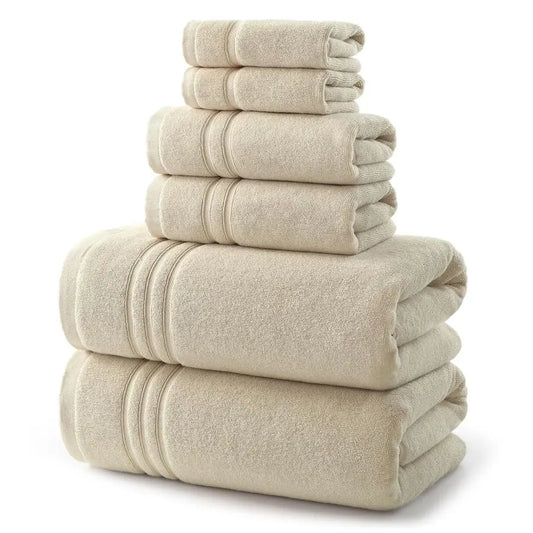 6 Piece Luxurious Bath Towel Set 100% Cotton 600 GSM