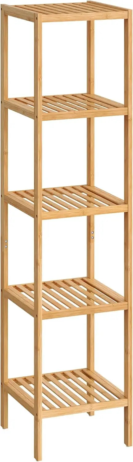 Five-Tier Bamboo Storage Shelf Multifunctional For Entryway Kitchen