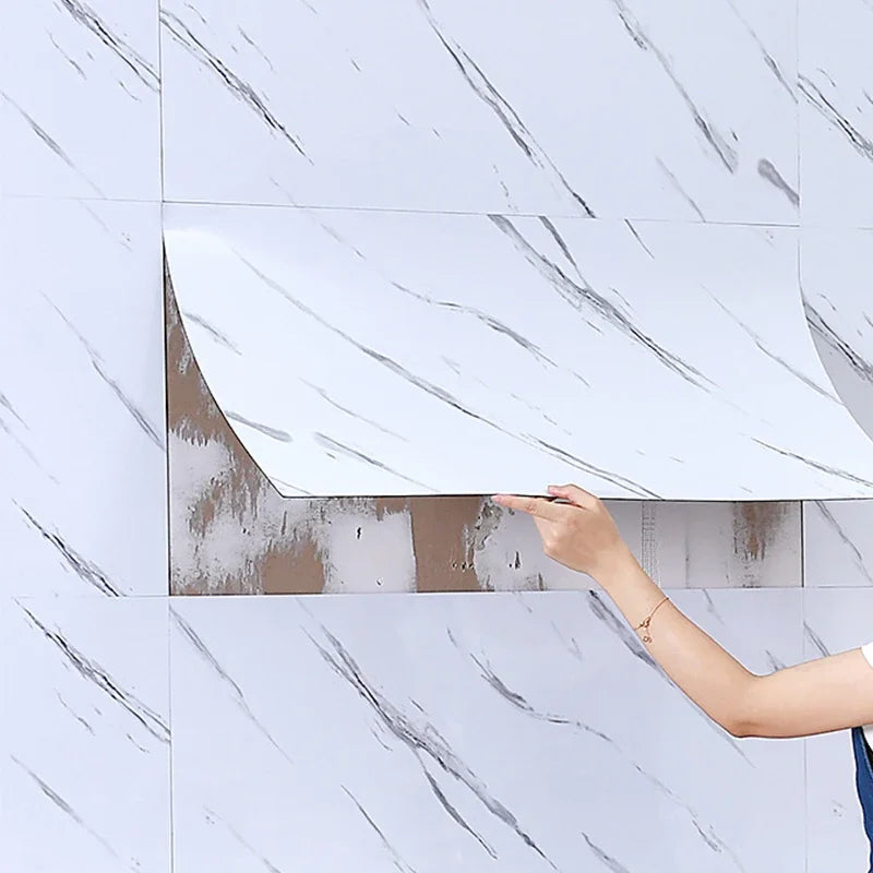 Marble PVC Self Adhesive Floor Tiles Waterproof Peel Stick For Kitchen Bathroom
