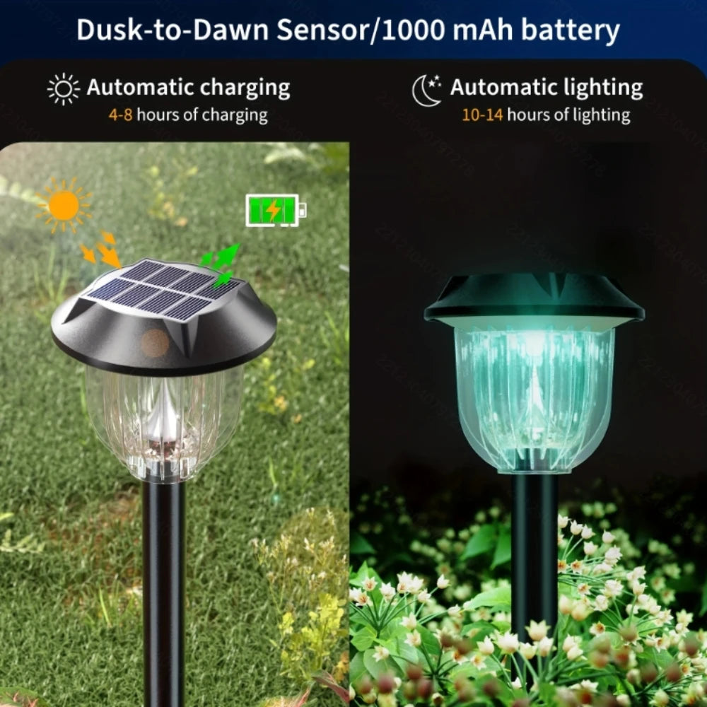 RGB Outdoor Solar Pathway Lights IP65 Waterproof 2 Pack