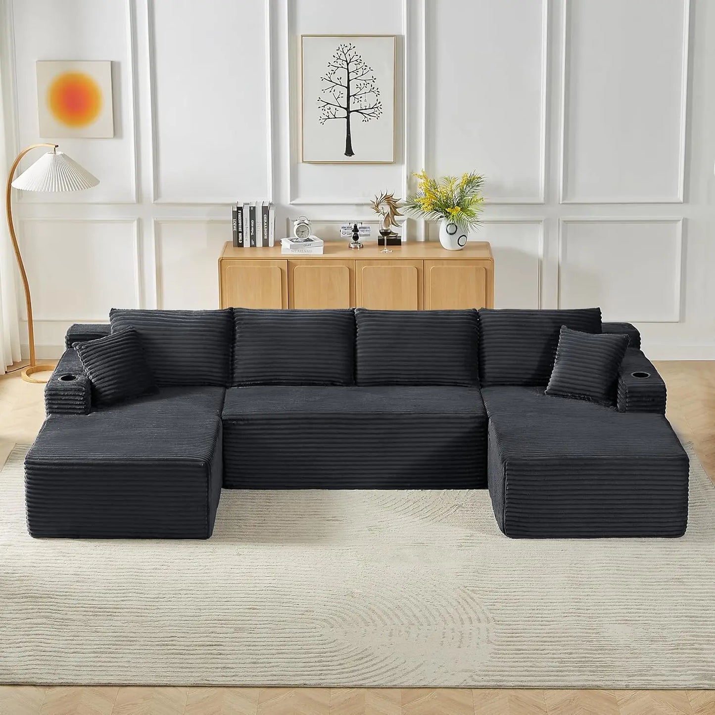 Modular Sectional Sleeper Sofa U Shaped Boneless Cloud Couch