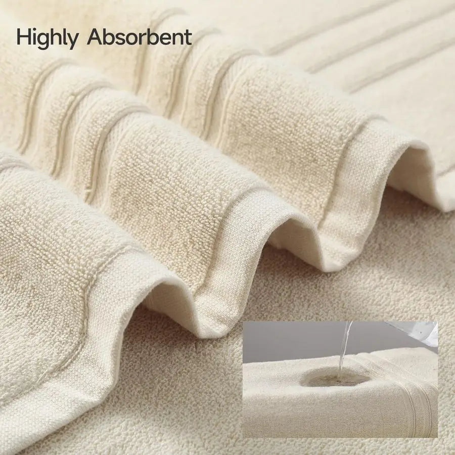 6 Piece Luxurious Bath Towel Set 100% Cotton 600 GSM