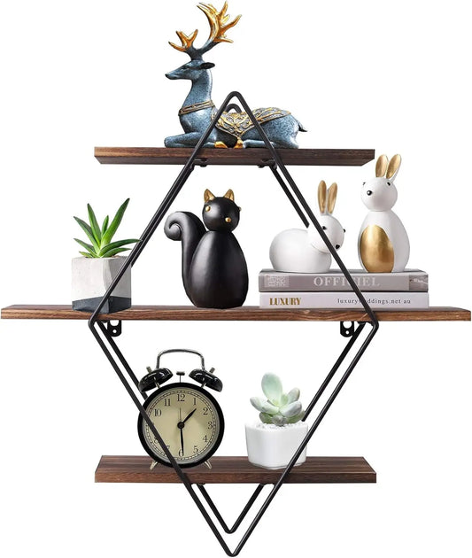 Wall Mounted Rustic Floating Wooden Shelves Kitchen Display