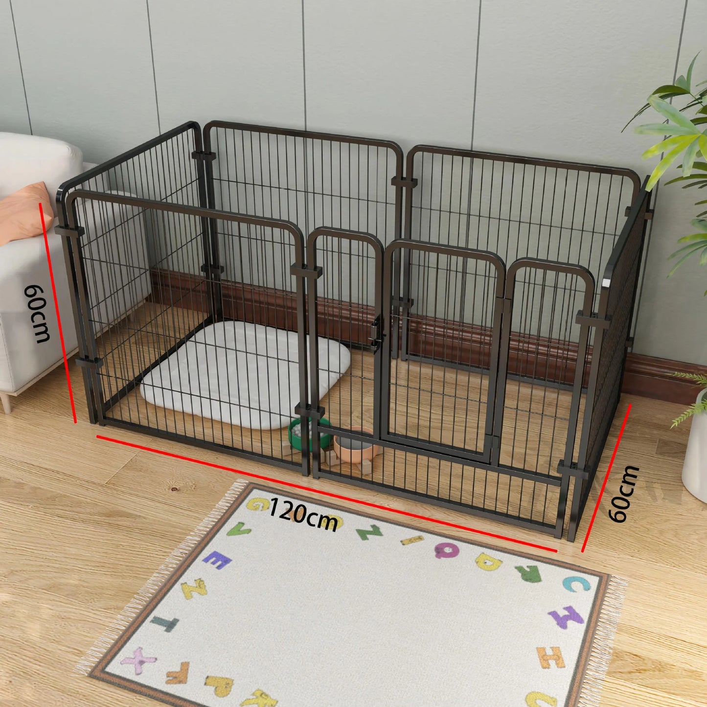 Stainless Steel Dog Fence Panels Foldable Playpen Heavy Duty Kennel