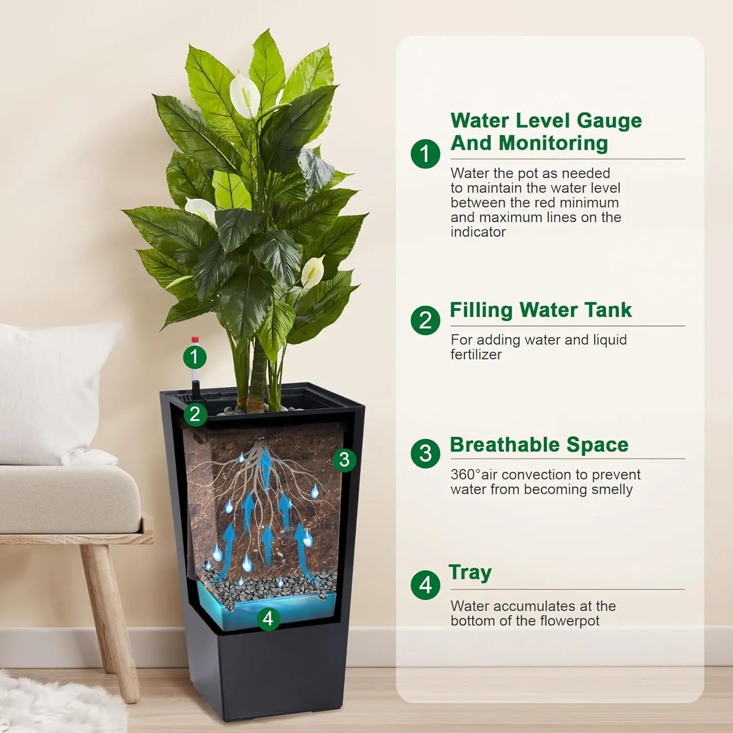 HobbyLane Two Pack Indoor Outdoor Planters With Shelf Insert