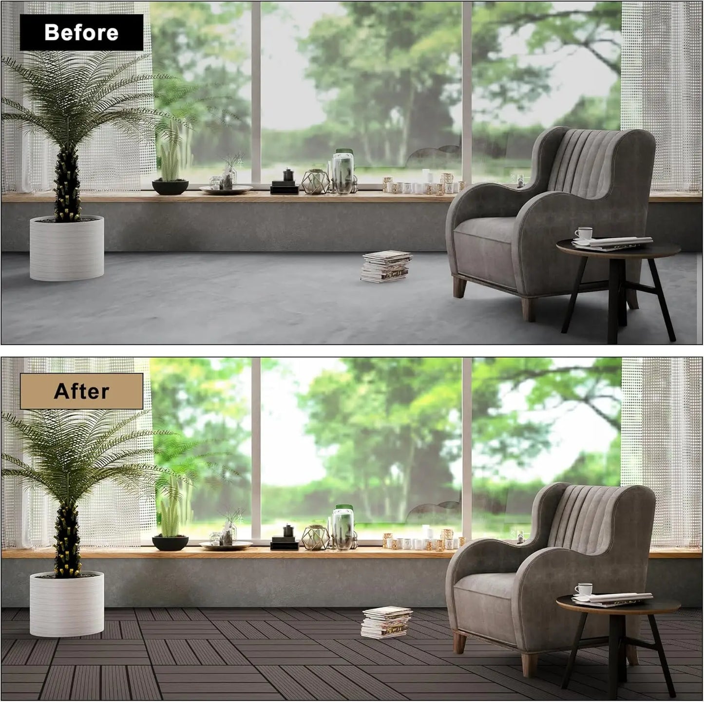 Composite Interlocking Deck Tiles Outdoor Waterproof Decking