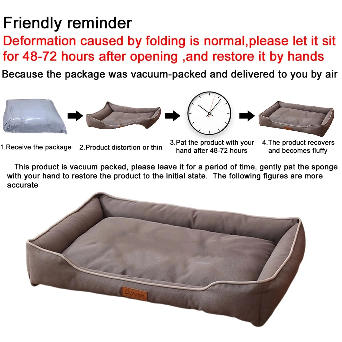 Four Season Square Dog Bed For Large Dog Waterproof Sofa