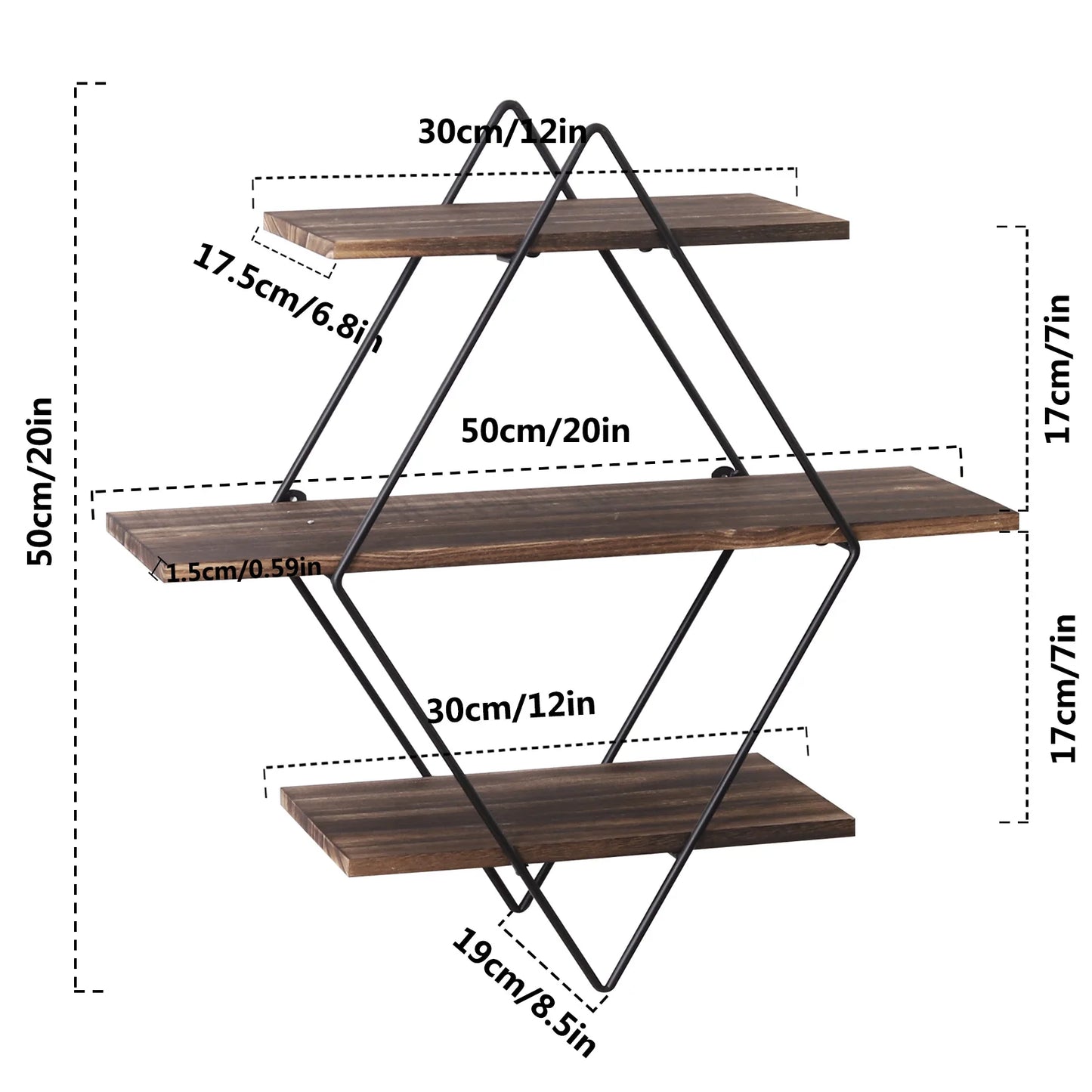 Wall Mounted Rustic Floating Wooden Shelves Kitchen Display