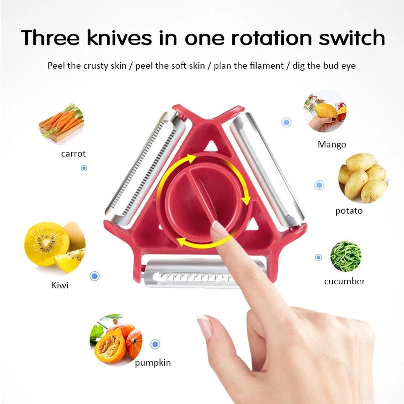 YOCITY 3 In 1 Peeler Set Slicer Shredder Julienne Cutter Kitchen Tool