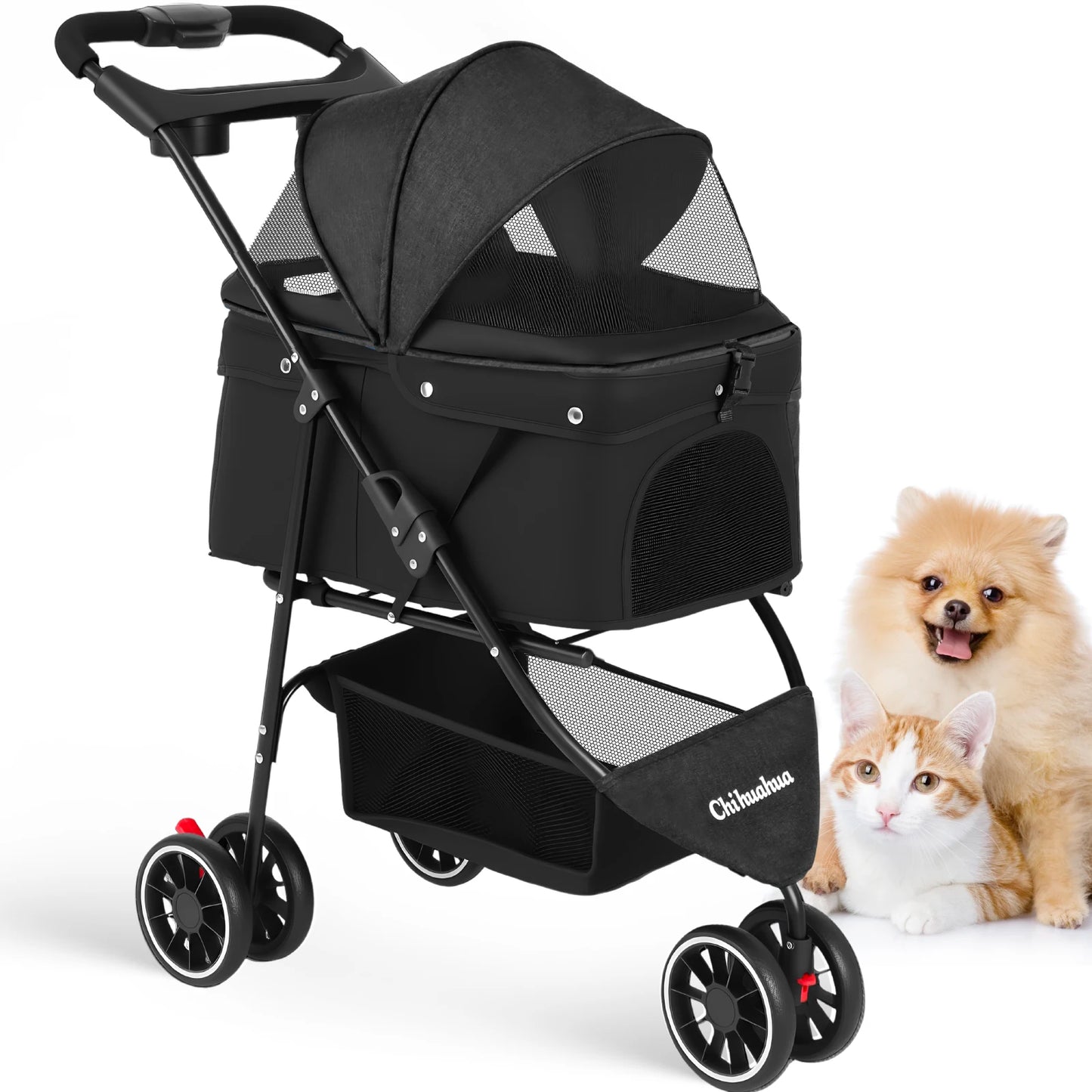 CHIHUAHUA Pet Stroller For Small Dogs Cats Travel Foldable Carrier