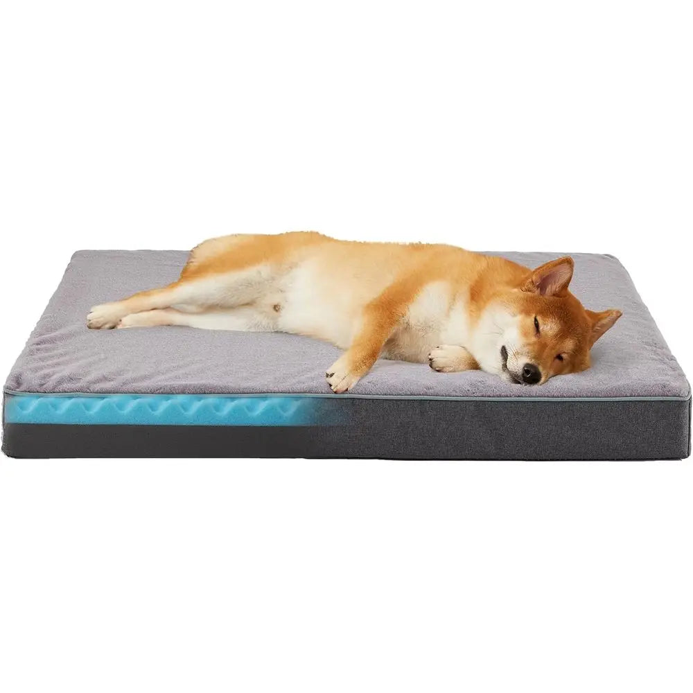 OVOZI Orthopedic Cooling Memory Foam Dog Bed With Waterproof Liner