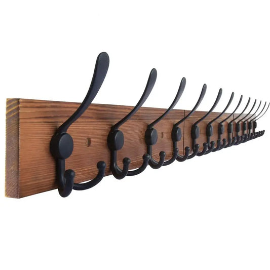 XMSJ Rustic Wall Mount Coat Rack Towel Hanger Wood