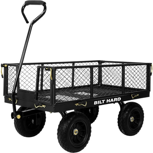 Flat Free Tire Garden Cart Steel Rotating Handle 4 CuFt