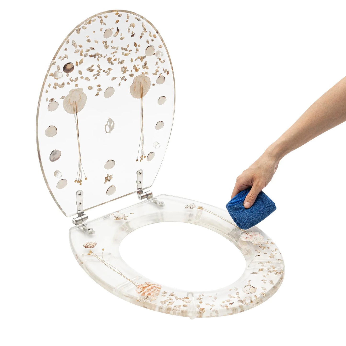 Resin Toilet Seat Cover With Hinged Lid Lavatory Cover Hotels