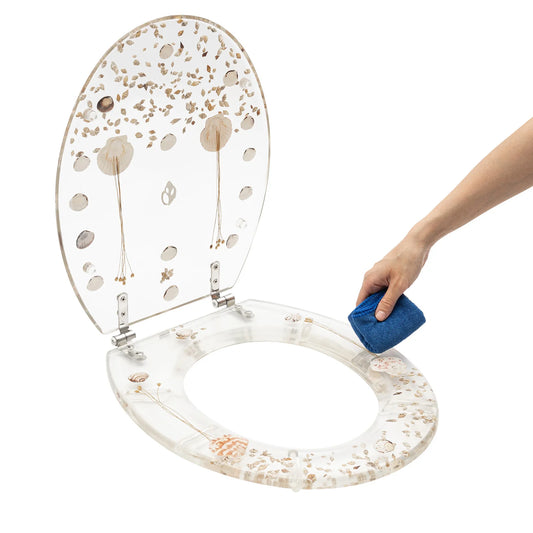 Resin Toilet Seat Cover With Hinged Lid Lavatory Cover Hotels