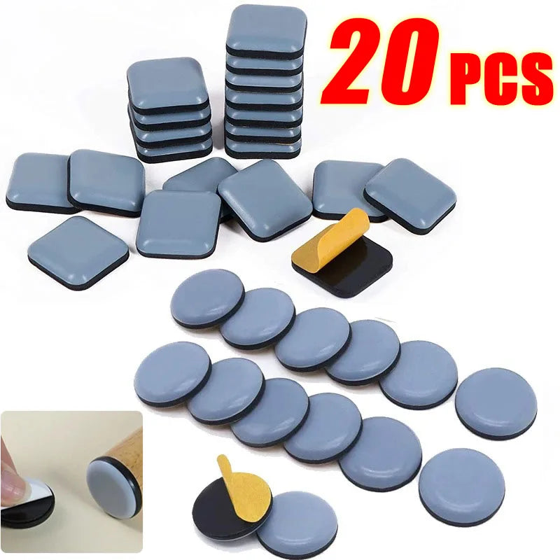 Twenty Pcs Furniture Foot Sliders PTFE Floor Protectors Square Pads