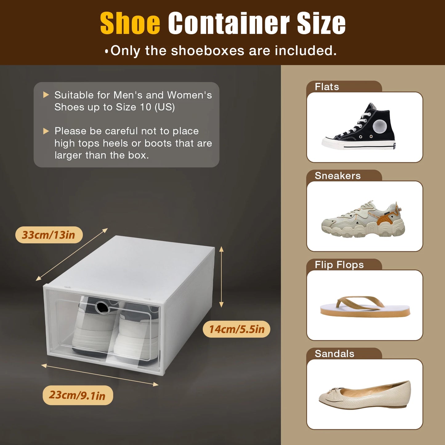 Foldable Transparent Shoe Boxes Stackable Dustproof Drawer Organizer