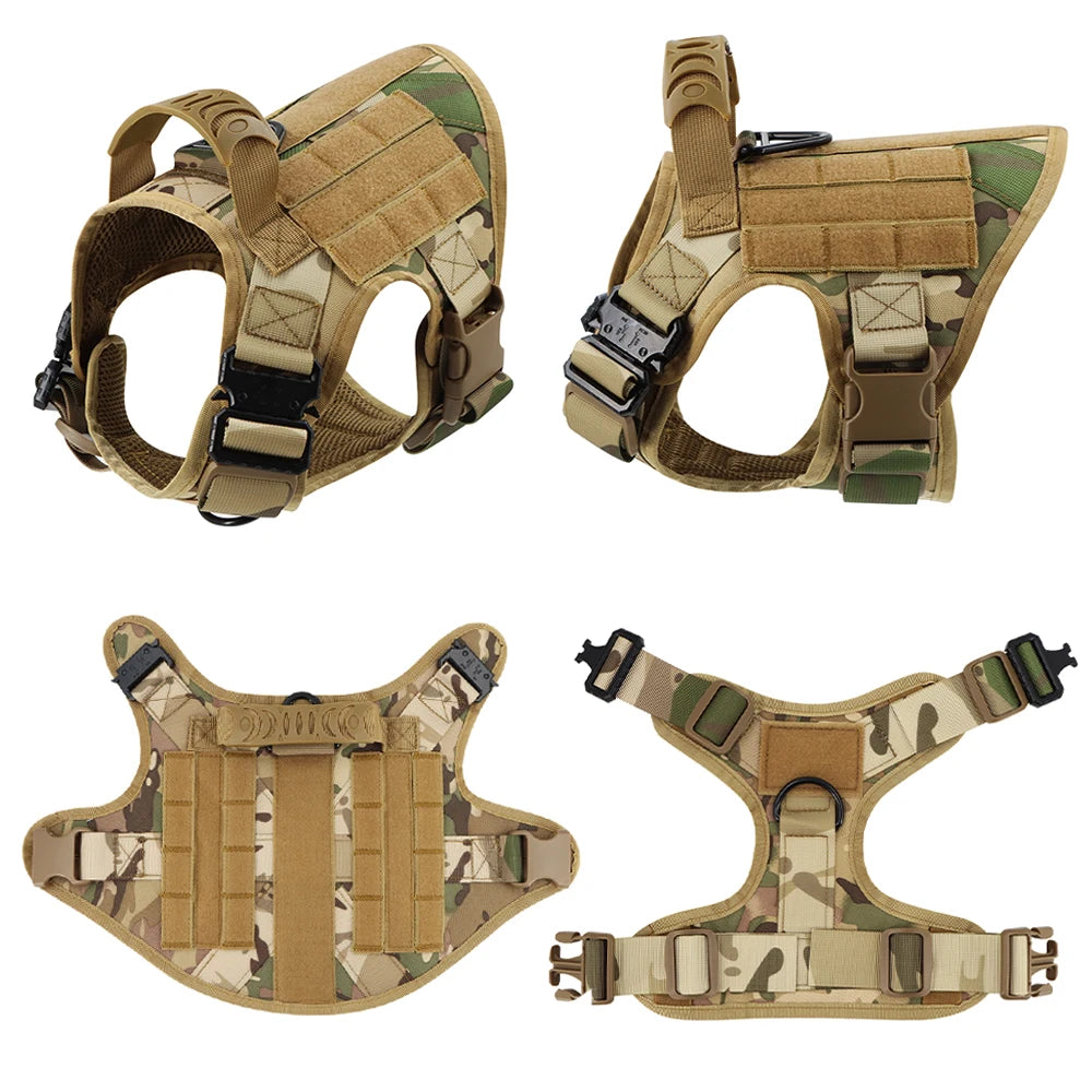 PETRAVELCN Military Dog Harness Vest With Leash Patches