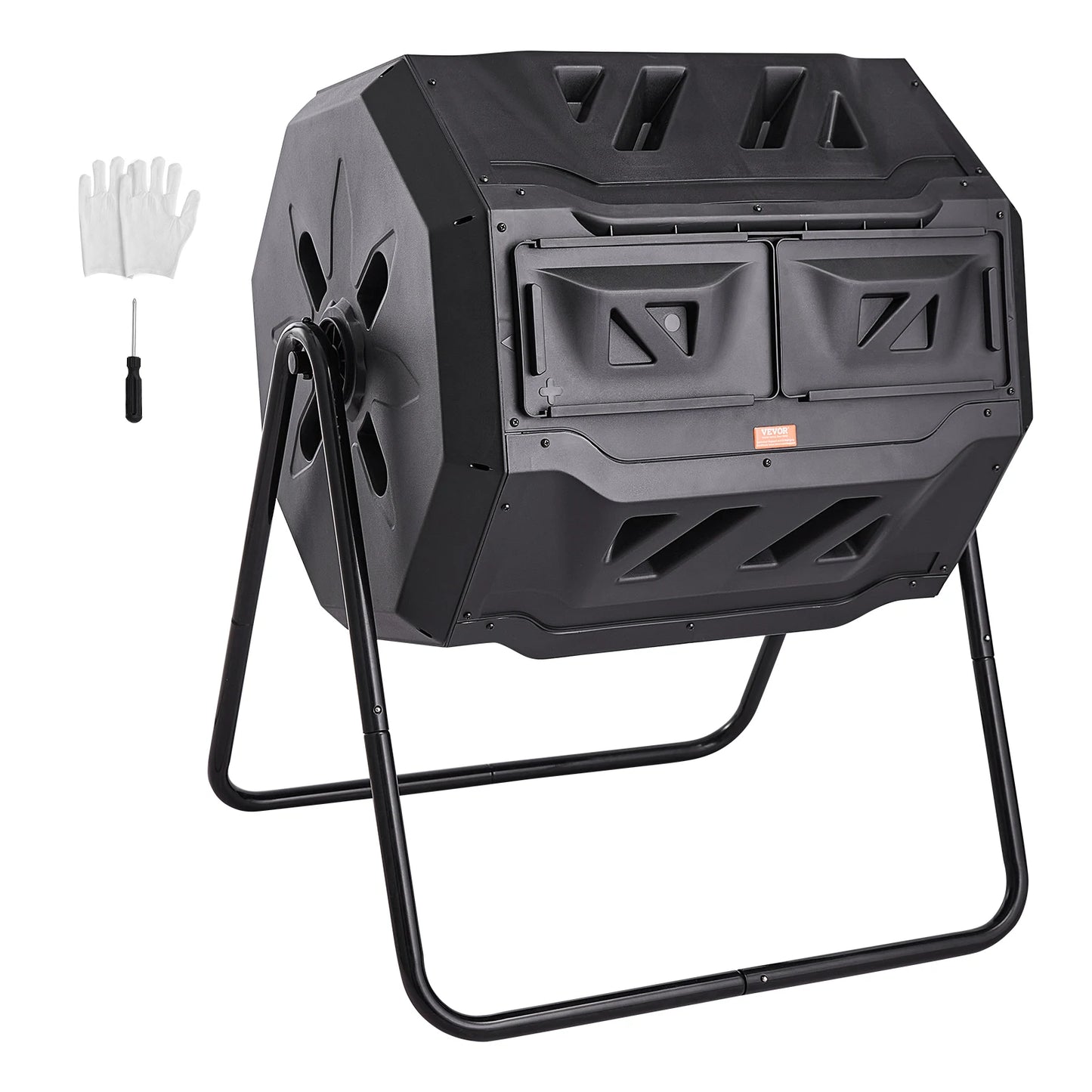 Compost Bin Dual Chamber Tumbler BPA Free For Garden Yard