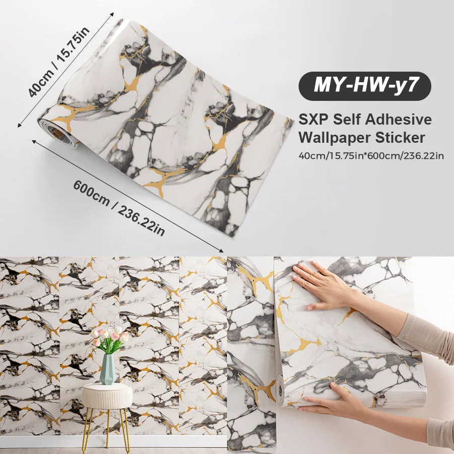 Self Adhesive Marble Wall Sticker Peel and Stick Modern Design