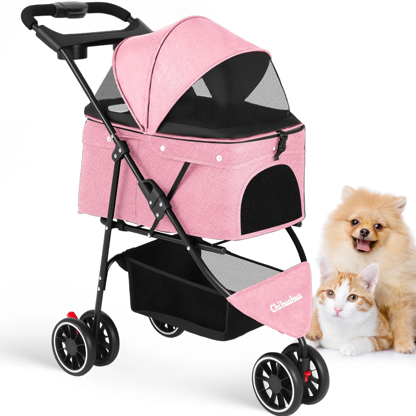 CHIHUAHUA Pet Stroller For Small Dogs Cats Travel Foldable Carrier