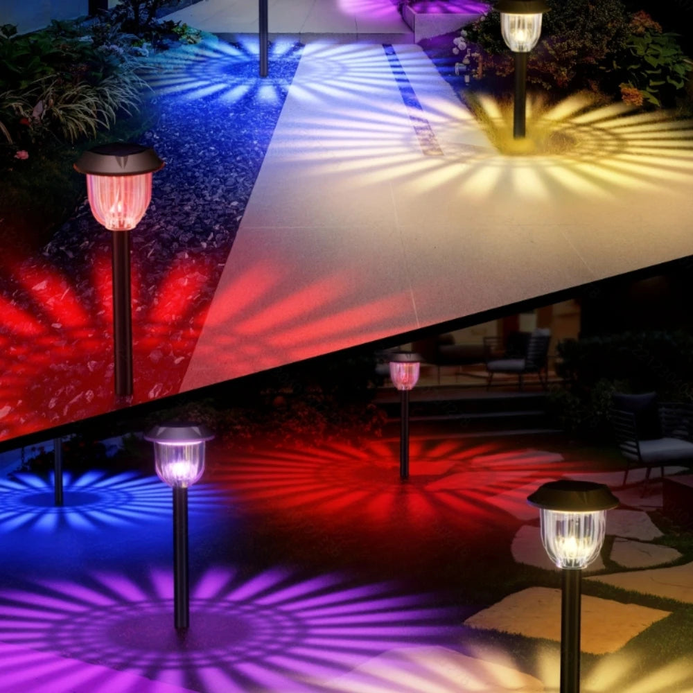 RGB Outdoor Solar Pathway Lights IP65 Waterproof 2 Pack