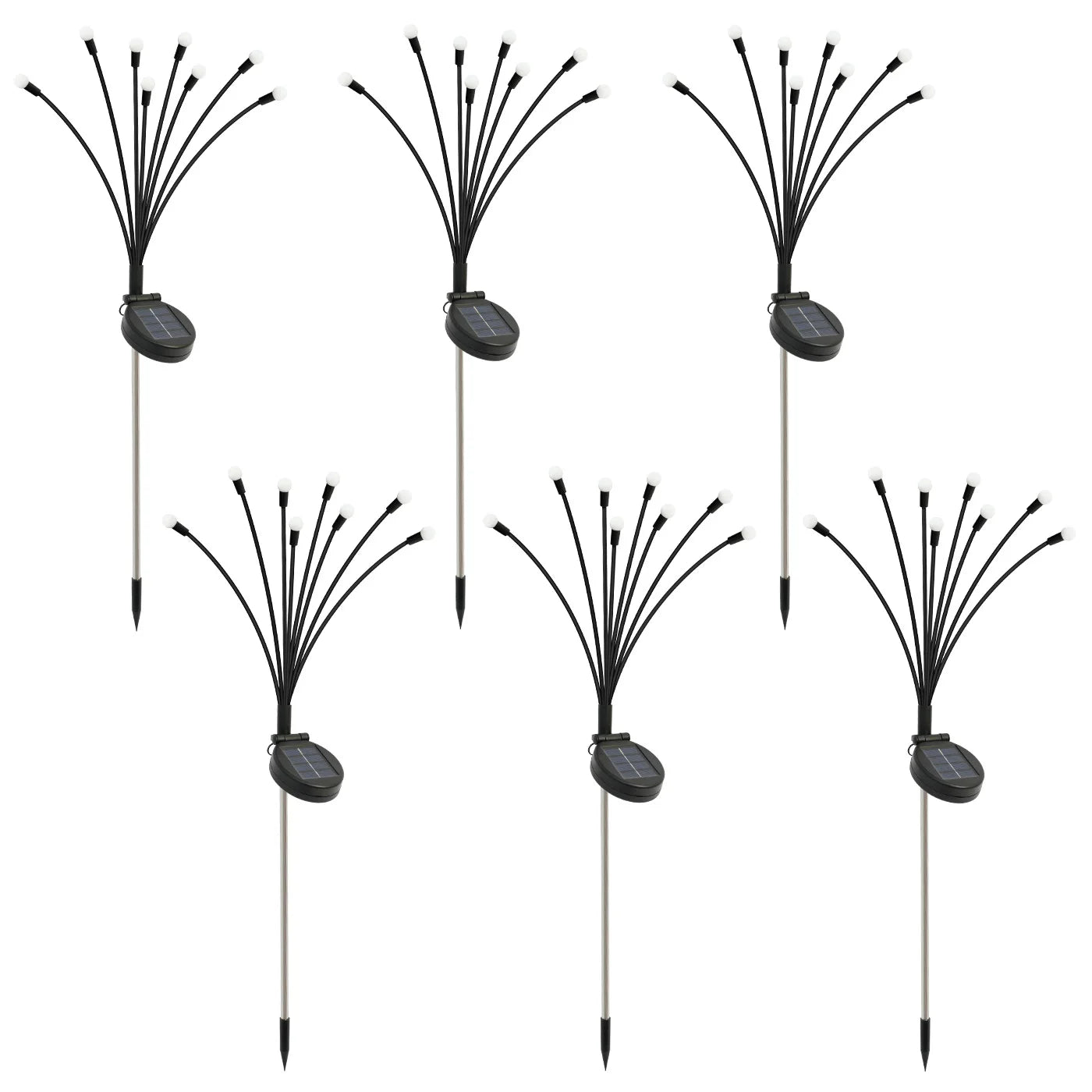 8-Head Solar Firefly Lights LED Outdoor Garden Pathway Lights