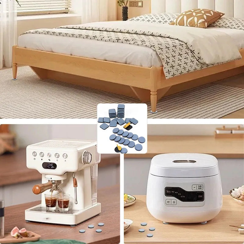 Twenty Pcs Furniture Foot Sliders PTFE Floor Protectors Square Pads