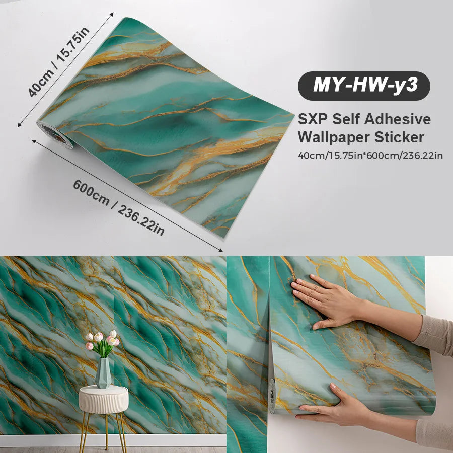 Self Adhesive Marble Wall Sticker Peel and Stick Modern Design