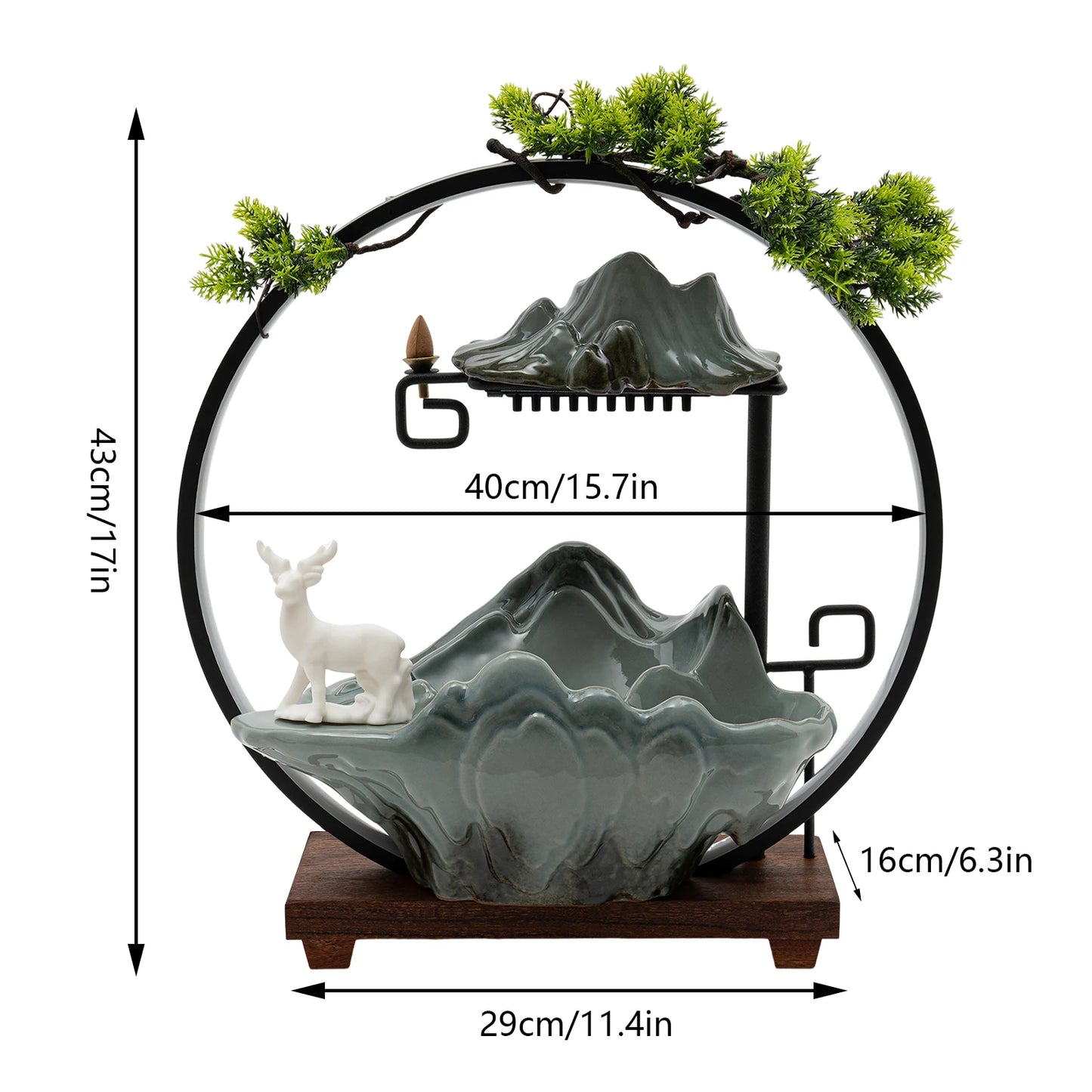 Tabletop LED Water Fountain Rockery Indoor Waterfall For Home Office