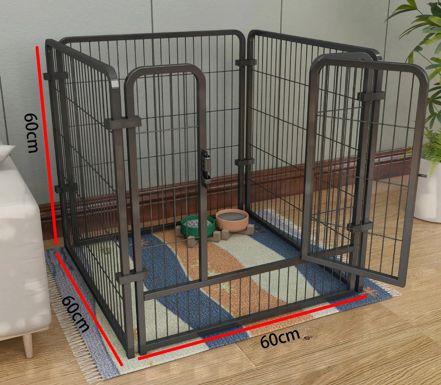 Stainless Steel Dog Fence Panels Foldable Playpen Heavy Duty Kennel
