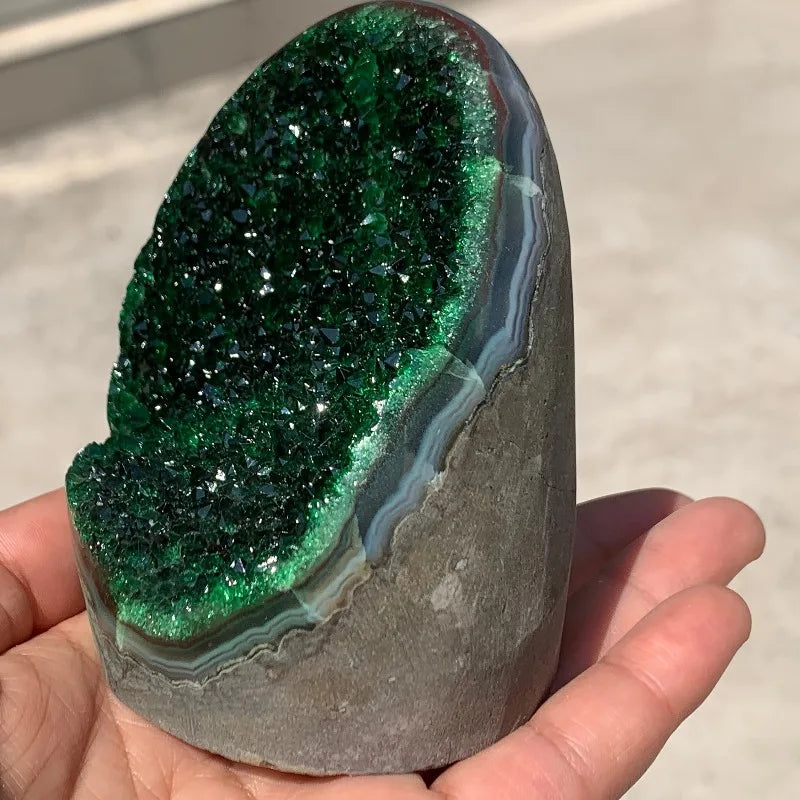 CrystalHola Hand Carved Geode Quartz Cluster Decor For Home